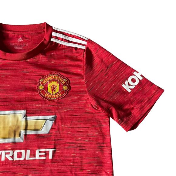 Manchester United Jersey Men's Size Medium Red Adidas Athletic Soccer 540 - Picture 6 of 15